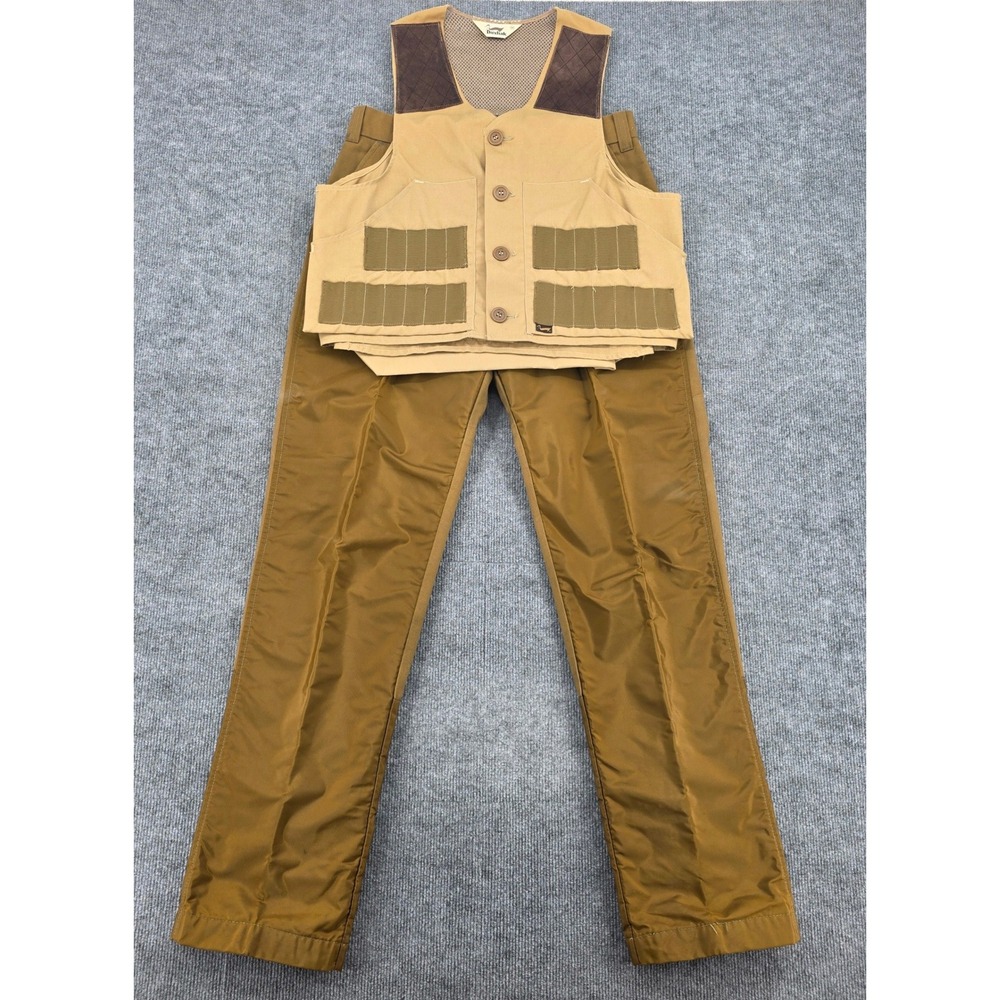 Duxbak Upland Field Pants & Vest Mens Brown Canvas Nylon Brush Guard Hunting USA